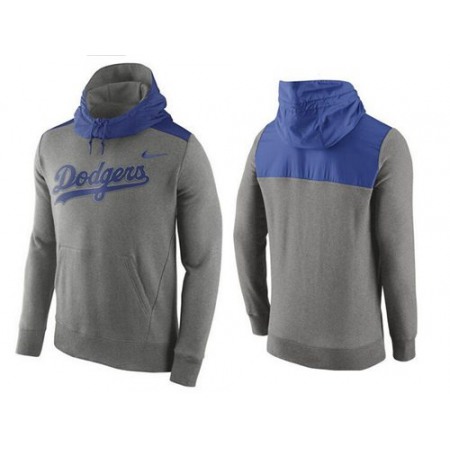 Men's Los Angeles Dodgers Gray Cooperstown Collection Hybrid Pullover Hoodie