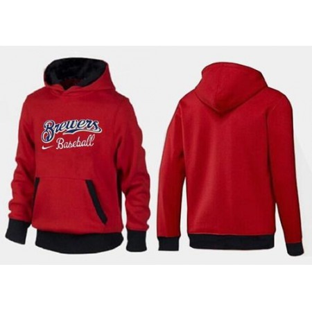 Milwaukee Brewers Pullover Hoodie Red & Black