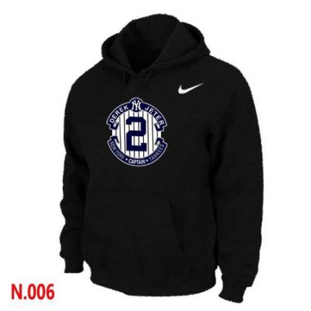 New York Yankees #2 Derek Jeter Official Final Season Commemorative Logo Pullover Hoodie Black