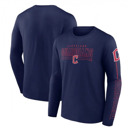 Men's Cleveland Guardians Navy Long Sleeve T-Shirt