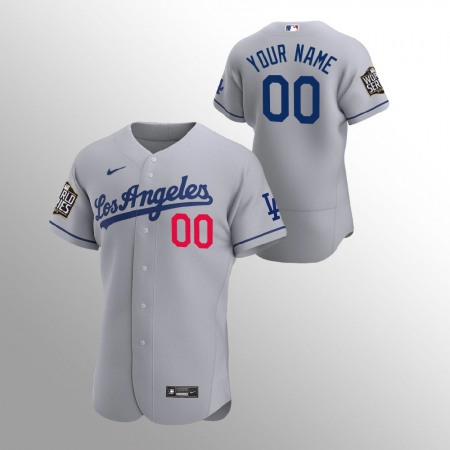 Men's Los Angeles Dodgers ACTIVE Player Grey 2020 World Series Bound Custom Flex Base Stitched Jersey