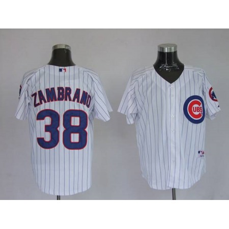 Cubs #38 Carlos Zambrano Stitched White MLB Jersey