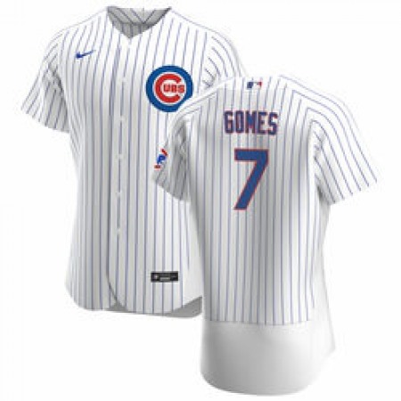 Youth Chicago Cubs #7 Yan Gomes White Flex Base Stitched Jersey