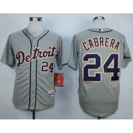 Tigers #24 Miguel Cabrera Grey Stitched MLB Jersey