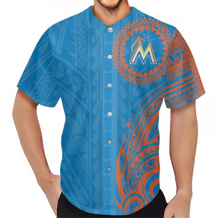 Men's Miami Marlins Blue Baseball Jersey