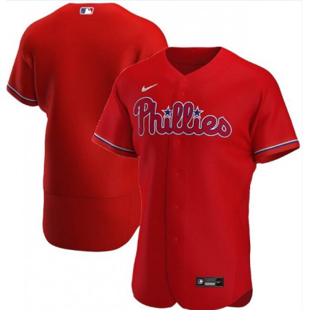 Men's Philadelphia Phillies Blank Red Flex Base Stitched Jersey