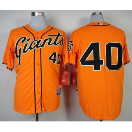 Giants #40 Madison Bumgarner Orange Cool Base Stitched MLB Jersey