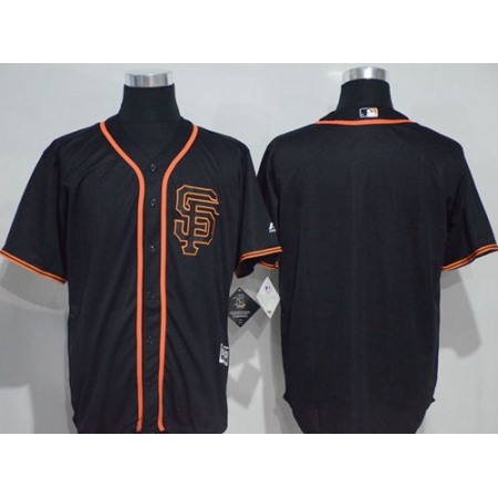 Giants Blank Black New Cool Base Alternate Stitched MLB Jersey