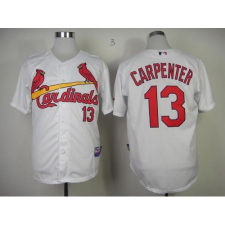 Cardinals #13 Matt Carpenter White Cool Base Stitched MLB Jersey