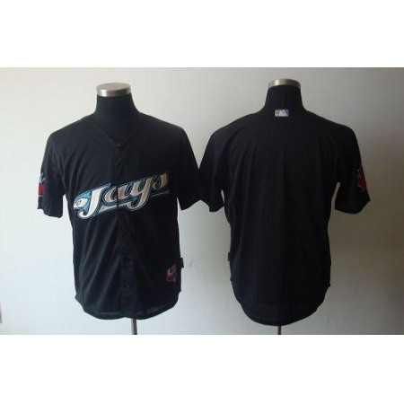 Blue Jays Blank Black Cool Base Stitched MLB Jersey