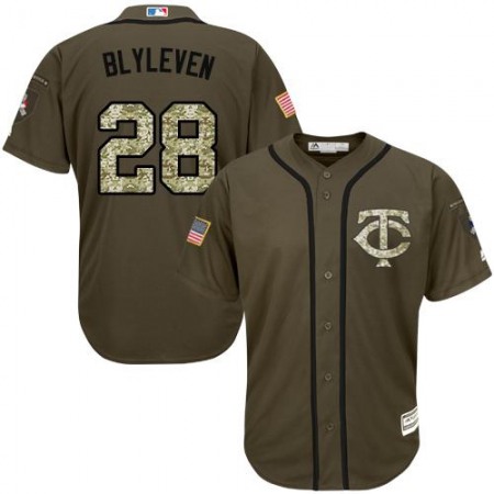 Twins #28 Bert Blyleven Green Salute to Service Stitched Youth MLB Jersey