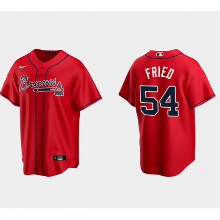 Toddlers Atlanta Braves #54 Max Fried Red Stitched Baseball Jersey