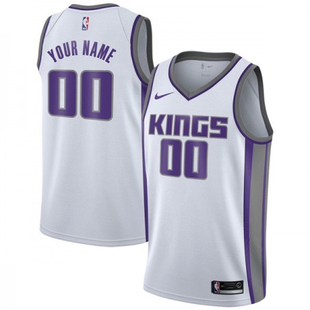 Men's Sacramento Kings White Customized Stitched NBA Jersey