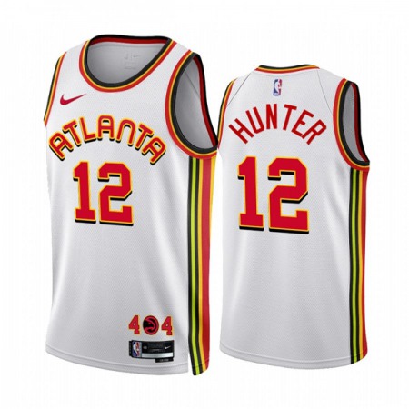 Men's Atlanta Hawks #12 De'Andre Hunter 2022/23 White Association Edition Stitched Jersey