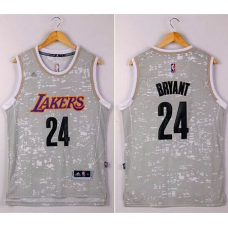 Lakers #24 Kobe Bryant Grey City Light Stitched NBA Jersey