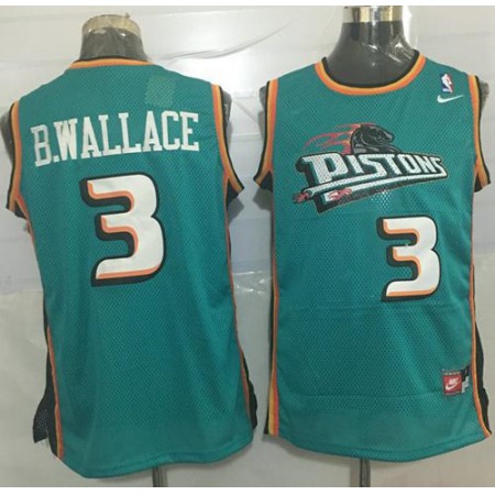 Pistons #3 Ben Wallace Green Nike Throwback Stitched NBA Jersey