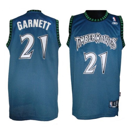 Timberwolves #21 Retro Garnett Blue Throwback Stitched NBA Jersey