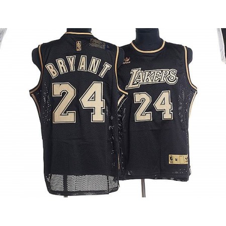 Lakers #24 Kobe Bryant Stitched Black Grey Number NBA Jersey