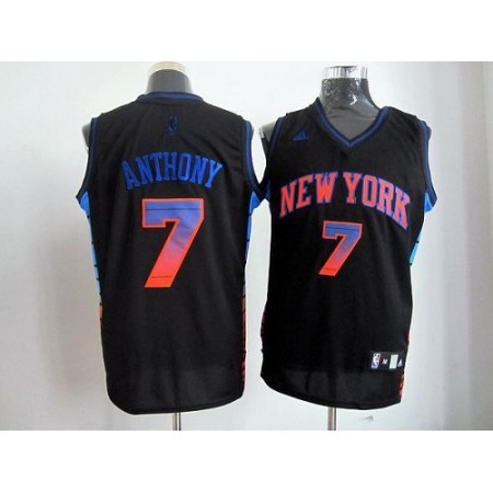 Knicks #7 Carmelo Anthony Black Stitched NBA Vibe Jersey