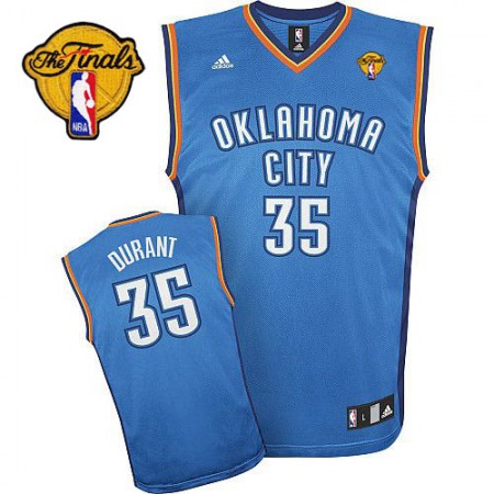 Thunder #35 Kevin Durant Blue Finals Patch Stitched NBA Jersey