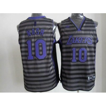 Lakers #10 Steve Nash Black/Grey Groove Stitched NBA Jersey