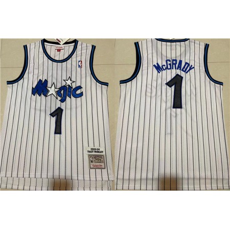 Men's Orlando Magic #1 Tracy McGrady White Stitched Jersey