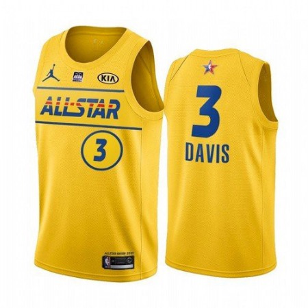 Men's 2021 All-Star #3 Anthony Davis Yellow Western Conference Stitched NBA Jersey