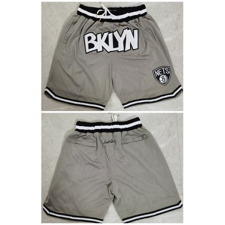 Men's Brooklyn Nets Gray Shorts (Run Small)