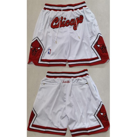 Men's Chicago Bulls White Shorts (Run Small)