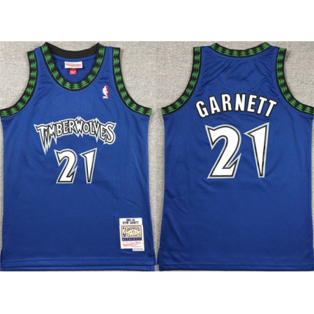 Youth Minnesota Timberwolves #21 Kevin Garnett Blue Stitched Jersey