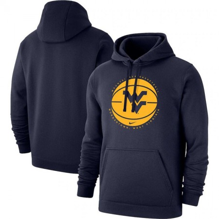 Men's West Virginia Mountaineers Navy Basketball Pullover Hoodie