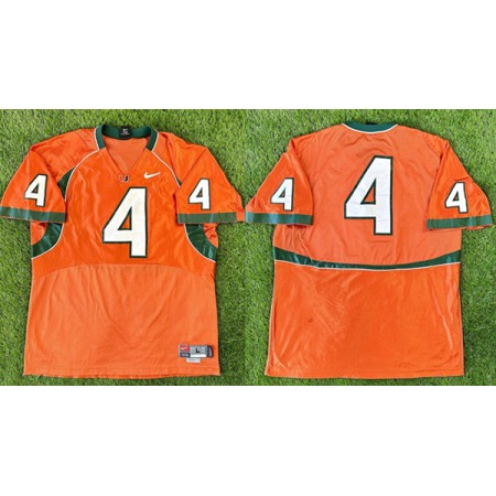 Men's Miami Hurricanes ACTIVE PLAYER Custom Orange Stitched Football Stitched Jersey