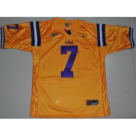 LSU Tigers #7 Tyrann Mathieu Gold Stitched NCAA Jersey