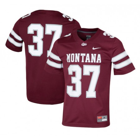 Men's Montana Grizzlies #37 Maroon Stitched Jersey