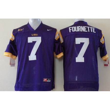 Tigers #7 Leonard Fournette Purple Stitched Youth NCAA Jersey