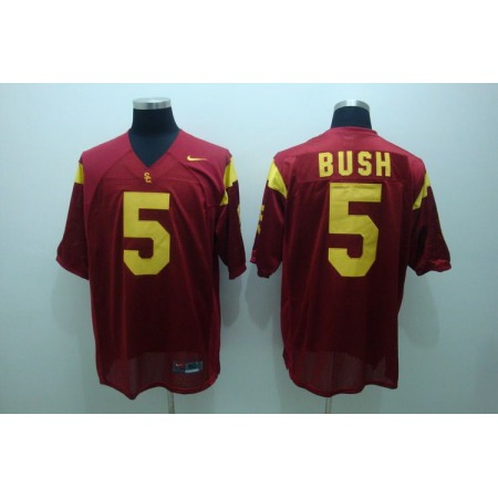 Trojans #5 Reggie Bush Red Stitched NCAA Jersey