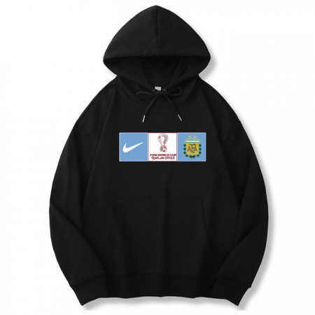 Men's Argentina World Cup Soccer Hoodie Black