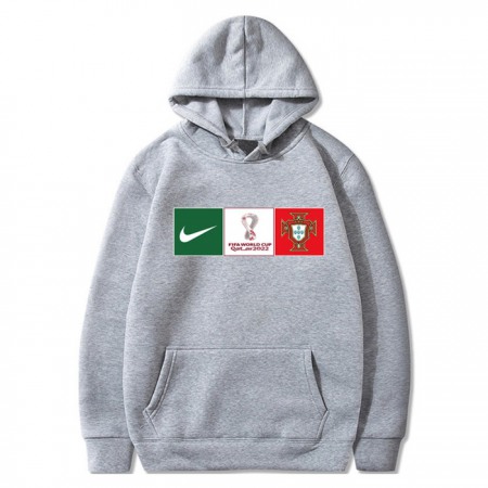 Men's Portugal World Cup Soccer Hoodie Grey