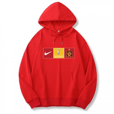 Men's Spain World Cup Soccer Hoodie Red