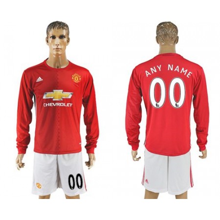 Manchester United Personalized Home Long Sleeves Soccer Club Jersey