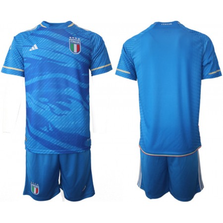 Men's Italy Custom 2023/24 Blue Home Soccer Jersey Suit