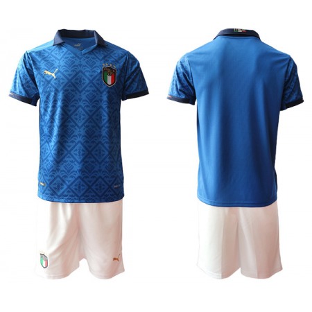 Men's Italy Custom Euro 2021 Soccer Home Jersey and Shorts