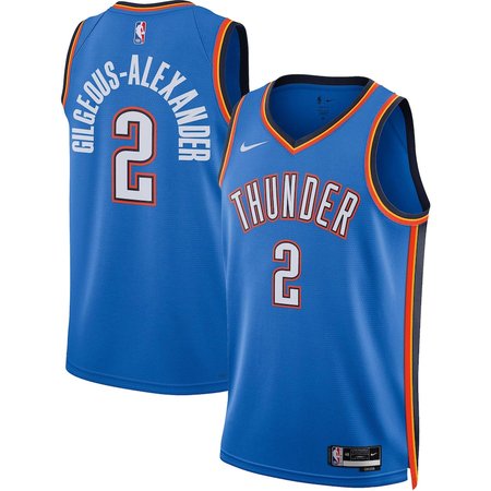 Men's Oklahoma City Thunder #2 Shai Gilgeous-Alexander Blue Swingman Icon Edition Jersey