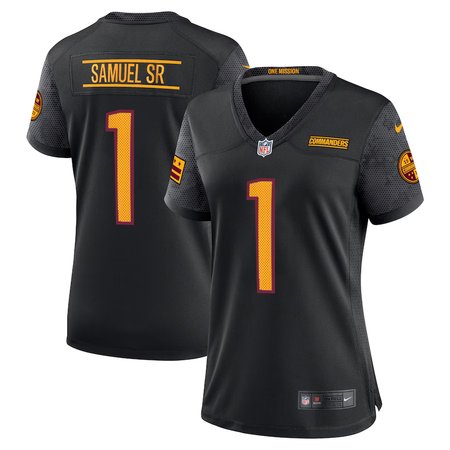 Women's Washington Commanders #1 Deebo Samuel Sr Black 2025 Game Stitched Football Jersey