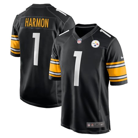 Men's Pittsburgh Steelers #1 Derrick Harmon Nike Black 2025 NFL Draft First Round Pick Game Jersey
