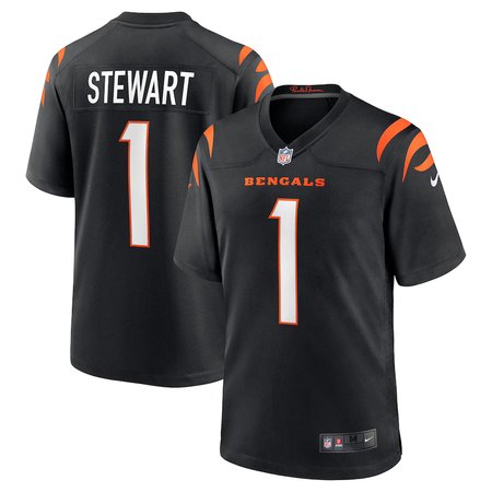 Men's Cincinnati Bengals #1 Shemar Stewart Nike Black 2025 NFL Draft First Round Pick Game Jersey