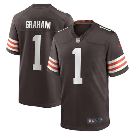 Men's Cleveland Browns #1 Mason Graham Nike Brown 2025 NFL Draft First Round Pick Game Jersey
