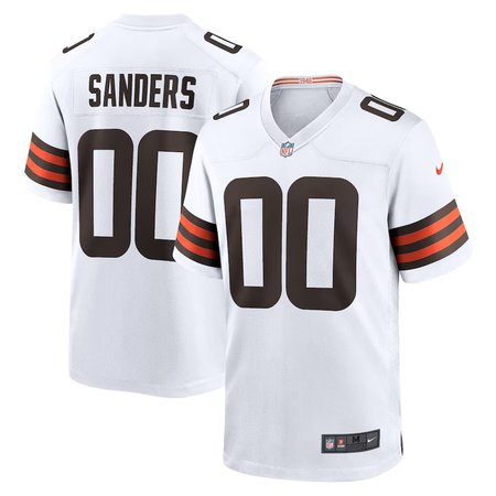 Men's Cleveland Browns #00 Shedeur Sanders Nike White 2025 NFL Draft Game Jersey
