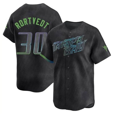 Men's Tampa Bay Rays #30 Ben Rortvedt Nike Graphite Home Replica Player Jersey