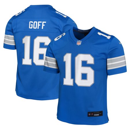 Youth Detroit Lions Jared Goff Nike Blue Team Player Game Jersey